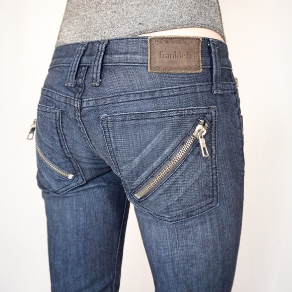 FRANKIE B Straight Leg Jeans 4 Deep Blue - Picture 5 of 5